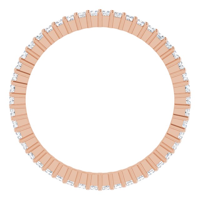 10K Gold Square Lab-Grown Diamond Shared-Prong Eternity Band – 1.25x1.25 mm Stones - Rose Gold - view 2