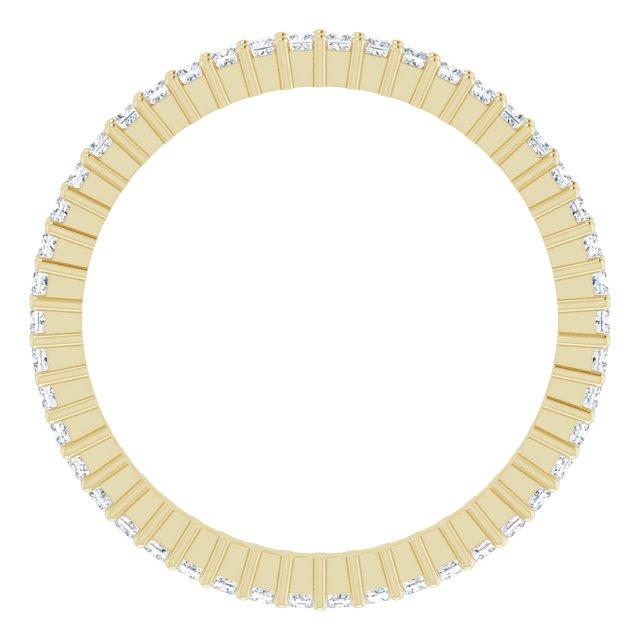 14K Gold Square Lab-Grown Diamond Shared-Prong Eternity Band – 1.25x1.25 mm Stones - Yellow Gold - view 2