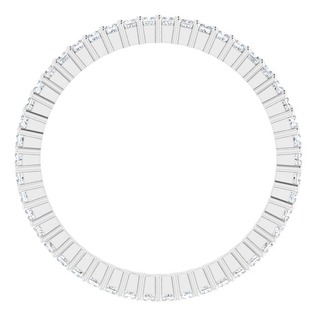 Platinum Square Lab-Grown Diamond Shared-Prong Eternity Band – 1.25x1.25 mm Stones - view 2