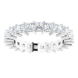 10K Gold Square Lab-Grown Diamond Shared-Prong Eternity Band – 2.75x2.75 mm Stones - White Gold - view 3