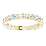 14K Gold Asscher Lab-Grown Diamond Shared-Prong Eternity Band – 2.3x2.3 mm Stones - Yellow Gold - view 3