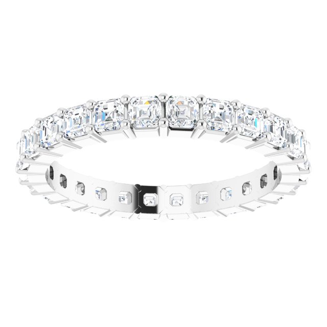 14K Gold Asscher Lab-Grown Diamond Shared-Prong Eternity Band – 2.3x2.3 mm Stones - White Gold - view 3