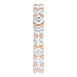 10K Gold Round Natural Diamond Shared-Prong Eternity Band – 3.2 mm Stones - Rose Gold - view 4