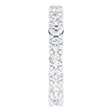 10K Gold Round Natural Diamond Shared-Prong Eternity Band – 3.2 mm Stones - White Gold - view 4