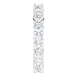 10K Gold Round Natural Diamond Shared-Prong Eternity Band – 3.4 mm Stones - White Gold - view 4