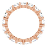10K Gold Round Natural Diamond Shared-Prong Eternity Band – 3.8 mm Stones - Rose Gold - view 2