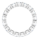 10K Gold Round Lab-Grown Diamond Shared-Prong Eternity Band – 3.8 mm Stones - White Gold - view 2