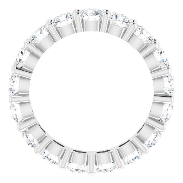 10K Gold Round Lab-Grown Diamond Shared-Prong Eternity Band – 3.8 mm Stones - White Gold - view 2