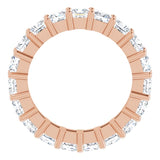 10K Gold Square Lab-Grown Diamond Shared-Prong Eternity Band – 3.5x3.5 mm Stones - Rose Gold - view 2