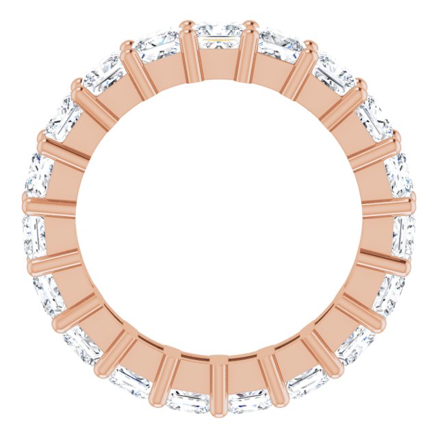 10K Gold Square Lab-Grown Diamond Shared-Prong Eternity Band – 3.5x3.5 mm Stones - Rose Gold - view 2