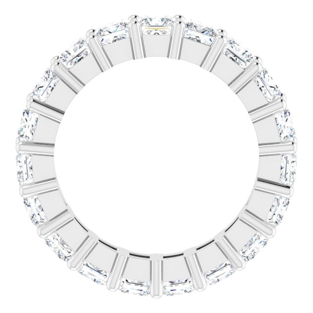 10K Gold Square Lab-Grown Diamond Shared-Prong Eternity Band – 3.5x3.5 mm Stones - White Gold - view 2