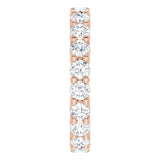 10K Gold Round Lab-Grown Diamond Shared-Prong Eternity Band – 3 mm Stones - Rose Gold - view 4