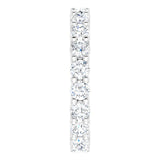 10K Gold Round Lab-Grown Diamond Shared-Prong Eternity Band – 3 mm Stones - White Gold - view 4