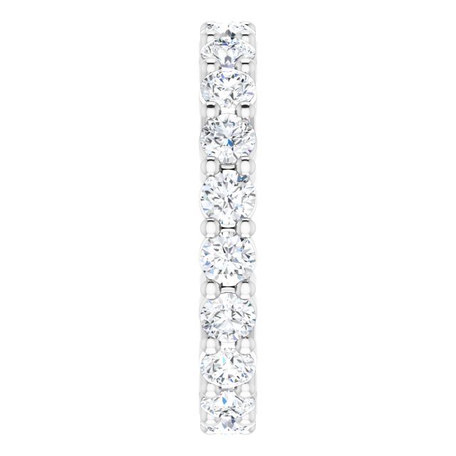 10K Gold Round Lab-Grown Diamond Shared-Prong Eternity Band – 3 mm Stones - White Gold - view 4