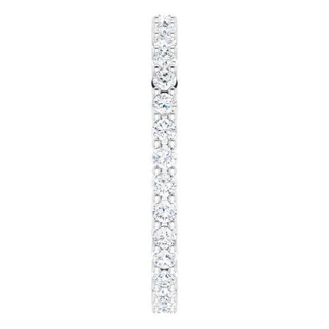 10K Gold Round Lab-Grown Diamond Shared-Prong Eternity Band – 1.75 mm Stones - White Gold - view 4