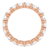 10K Gold Round Natural Diamond Shared-Prong Eternity Band – 3.5 mm Stones - Rose Gold - view 2