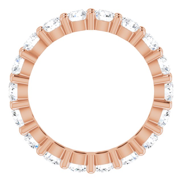 10K Gold Round Natural Diamond Shared-Prong Eternity Band – 3.5 mm Stones - Rose Gold - view 2