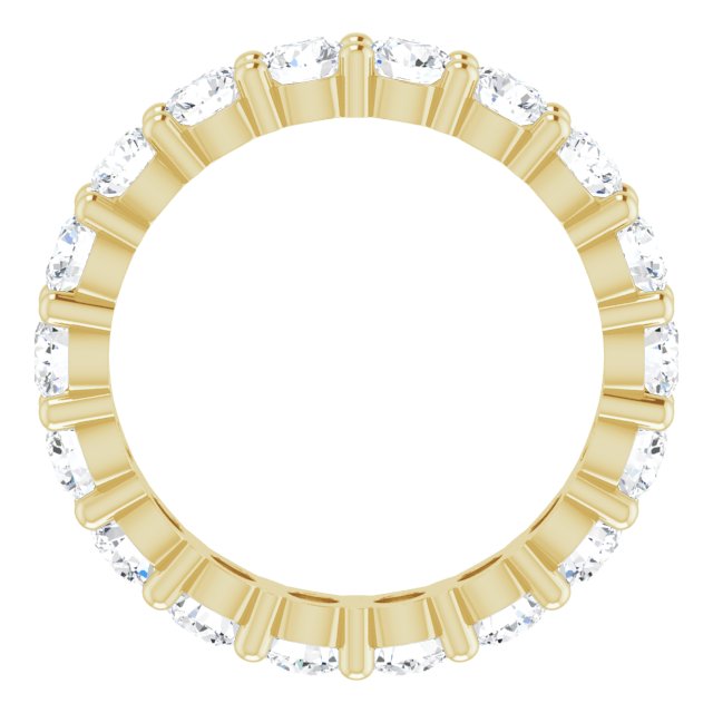 14K Gold Round Lab-Grown Diamond Shared-Prong Eternity Band – 3.5 mm Stones - Yellow Gold - view 2