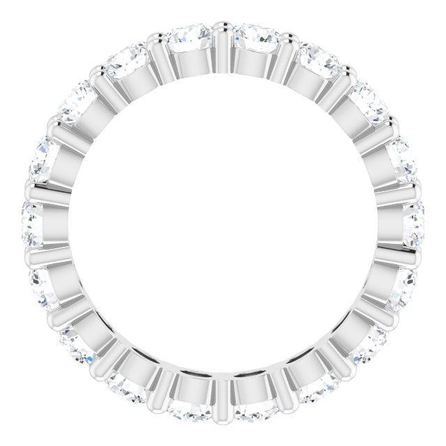 10K Gold Round Lab-Grown Diamond Shared-Prong Eternity Band – 3.5 mm Stones - White Gold - view 2