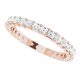 14K Gold Asscher Lab-Grown Diamond Shared-Prong Eternity Band – 2x2 mm Stones - Rose Gold - view 5