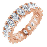 10K Gold Oval Lab-Grown Diamond Shared-Prong Eternity Band – 5x3 mm Stones - Rose Gold