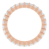 10K Gold Square Natural Diamond Shared-Prong Eternity Band – 2.25x2.25 mm Stones - Rose Gold - view 2
