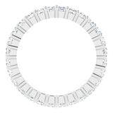 10K Gold Square Natural Diamond Shared-Prong Eternity Band – 2.25x2.25 mm Stones - White Gold - view 2