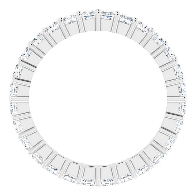 10K Gold Square Lab-Grown Diamond Shared-Prong Eternity Band – 2.25x2.25 mm Stones - White Gold - view 2