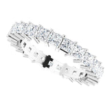 10K Gold Square Lab-Grown Diamond Shared-Prong Eternity Band – 2.5x2.5 mm Stones - White Gold - view 5
