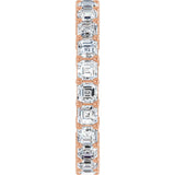 14K Gold Asscher Lab-Grown Diamond Shared-Prong Eternity Band – 2.6x2.6 mm Stones - Rose Gold - view 4