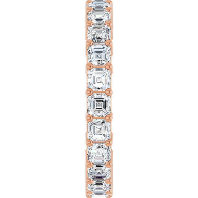 14K Gold Asscher Lab-Grown Diamond Shared-Prong Eternity Band – 2.6x2.6 mm Stones - Rose Gold - view 4