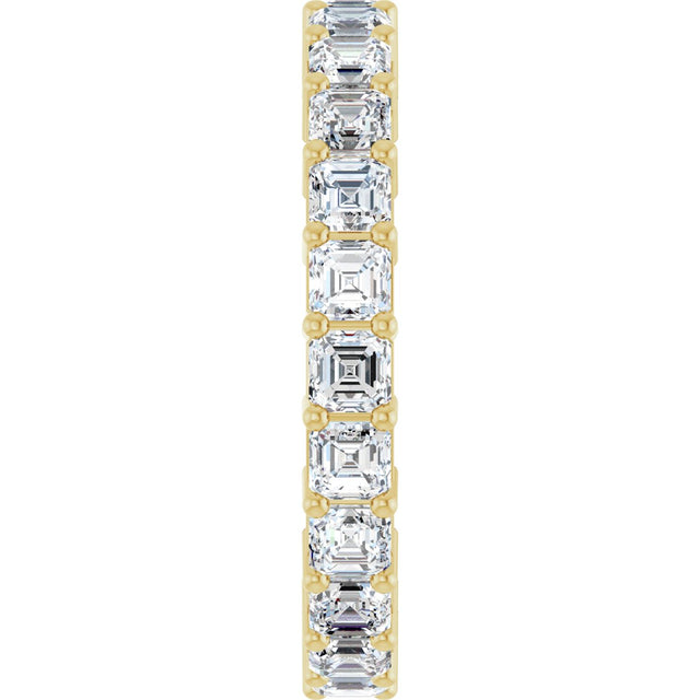 14K Gold Asscher Lab-Grown Diamond Shared-Prong Eternity Band – 2.6x2.6 mm Stones - Yellow Gold - view 4