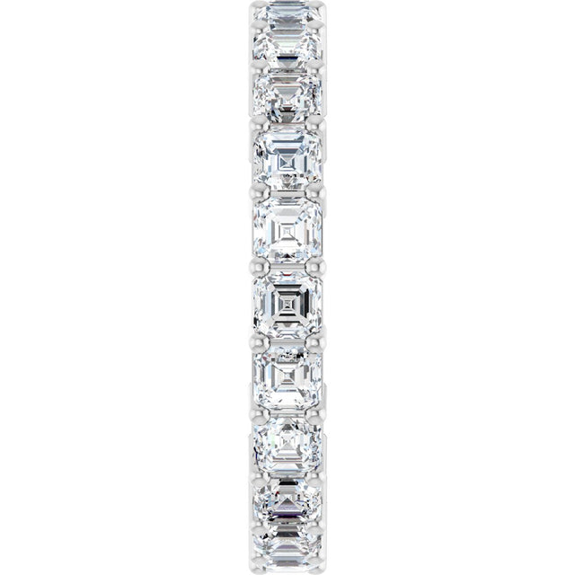 Platinum Asscher Lab-Grown Diamond Shared-Prong Eternity Band – 2.6x2.6 mm Stones - view 4