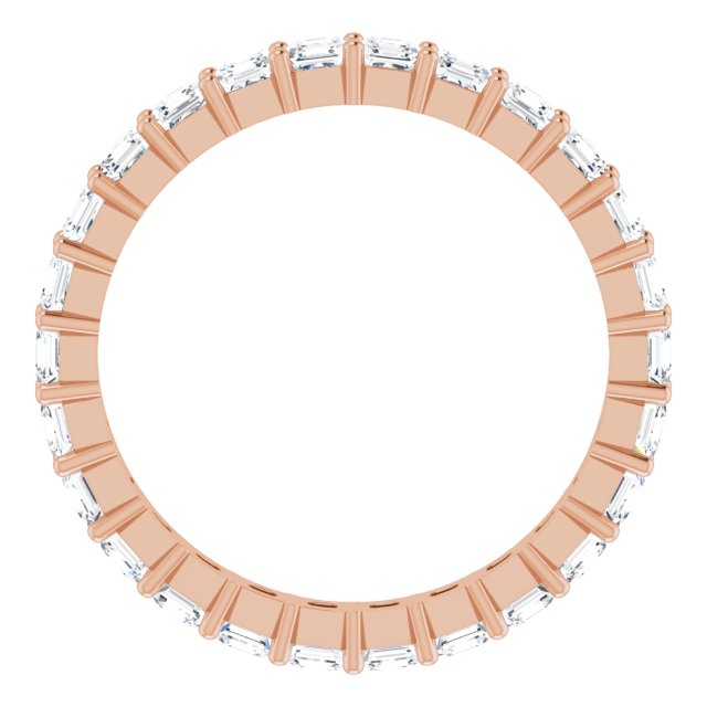 14K Gold Asscher Lab-Grown Diamond Shared-Prong Eternity Band – 2.3x2.3 mm Stones - Rose Gold - view 2