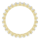 14K Gold Asscher Lab-Grown Diamond Shared-Prong Eternity Band – 2.3x2.3 mm Stones - Yellow Gold - view 2