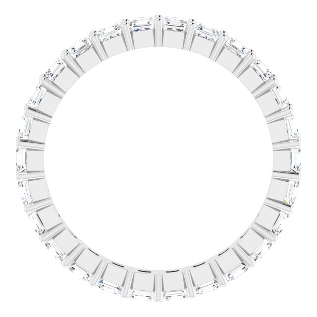 Platinum Asscher Lab-Grown Diamond Shared-Prong Eternity Band – 2.3x2.3 mm Stones - view 2