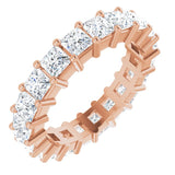 10K Gold Square Lab-Grown Diamond Shared-Prong Eternity Band – 3.25x3.25 mm Stones - Rose Gold