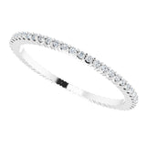10K Gold Round Lab-Grown Diamond Shared-Prong Eternity Band – 1 mm Stones - White Gold - view 5