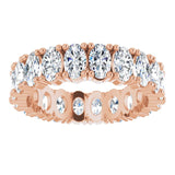 10K Gold Oval Lab-Grown Diamond Shared-Prong Eternity Band – 5x3 mm Stones - Rose Gold - view 3