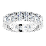 10K Gold Oval Lab-Grown Diamond Shared-Prong Eternity Band – 5x3 mm Stones - White Gold - view 3