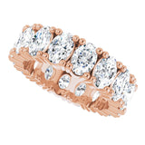 10K Gold Oval Lab-Grown Diamond Shared-Prong Eternity Band – 6x4 mm Stones - Rose Gold - view 5