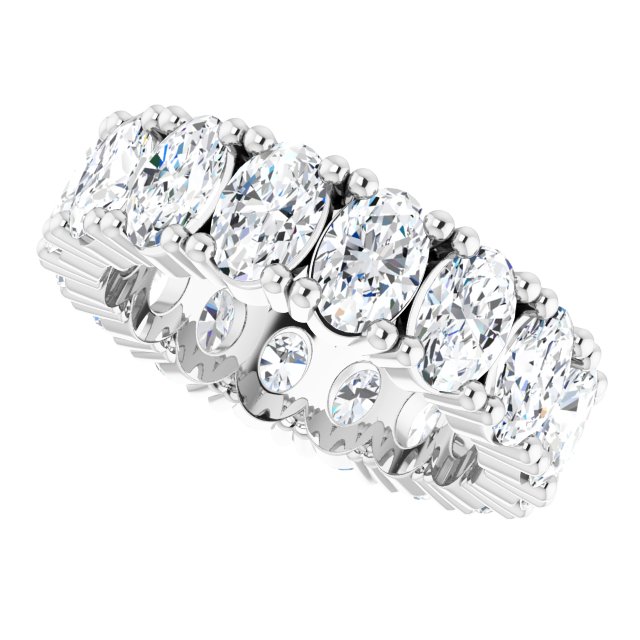 10K Gold Oval Lab-Grown Diamond Shared-Prong Eternity Band – 6x4 mm Stones - White Gold - view 5
