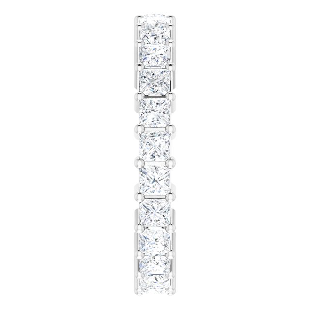 10K Gold Square Natural Diamond Shared-Prong Eternity Band – 2.5x2.5 mm Stones - White Gold - view 4