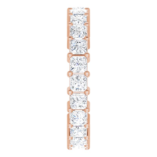 10K Gold Square Lab-Grown Diamond Shared-Prong Eternity Band – 2.75x2.75 mm Stones - Rose Gold - view 4
