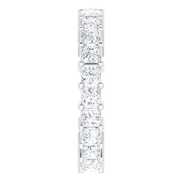 10K Gold Square Lab-Grown Diamond Shared-Prong Eternity Band – 2.75x2.75 mm Stones - White Gold - view 4