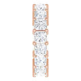 10K Gold Square Lab-Grown Diamond Shared-Prong Eternity Band – 4x4 mm Stones - Rose Gold - view 4