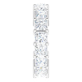 10K Gold Square Lab-Grown Diamond Shared-Prong Eternity Band – 4x4 mm Stones - White Gold - view 4