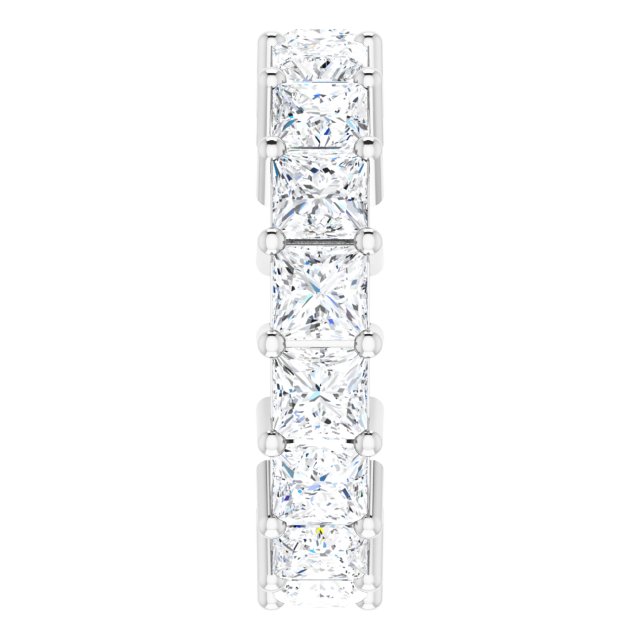 10K Gold Square Lab-Grown Diamond Shared-Prong Eternity Band – 4x4 mm Stones - White Gold - view 4