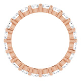 10K Gold Round Lab-Grown Diamond Shared-Prong Eternity Band – 3 mm Stones - Rose Gold - view 2