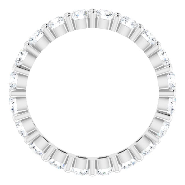 10K Gold Round Lab-Grown Diamond Shared-Prong Eternity Band – 3 mm Stones - White Gold - view 2